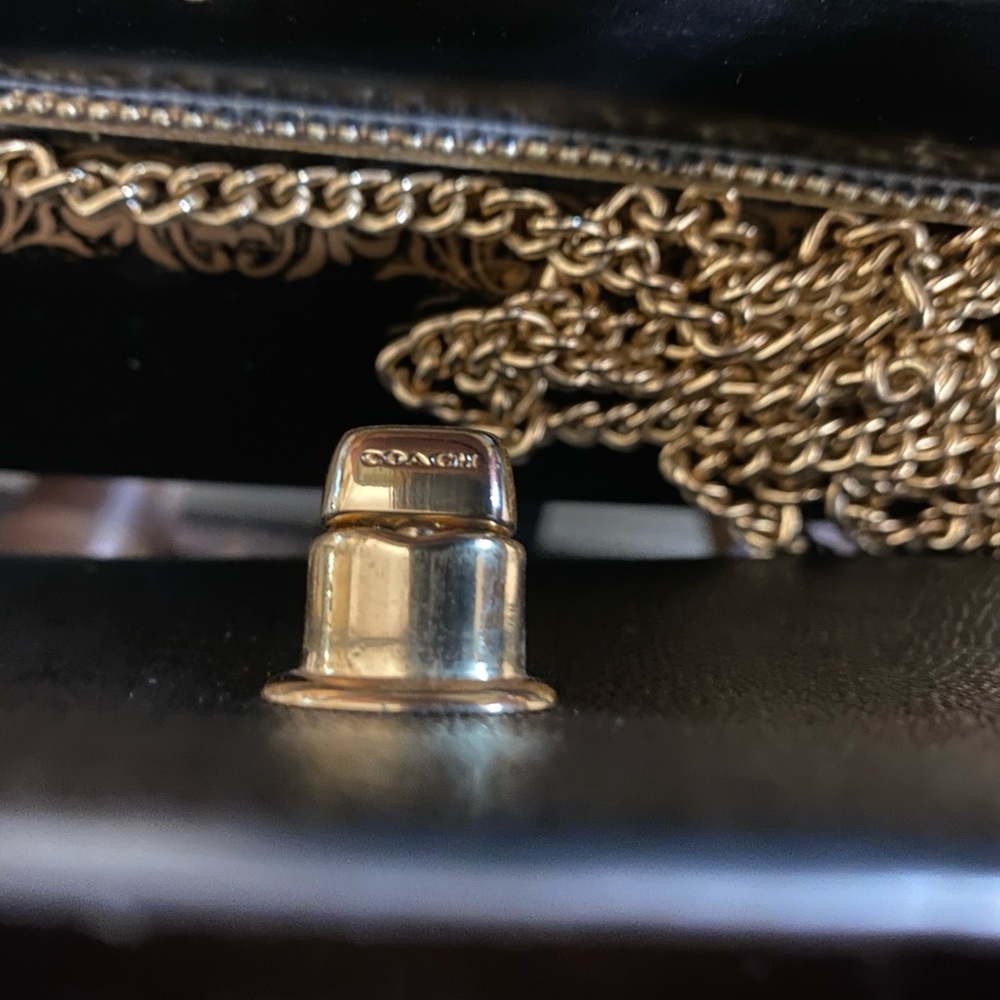 COACH F44964 Bowery Studded Black Crossgrain Leather Turnlock Flap Crossbody - Picture 10 of 14
